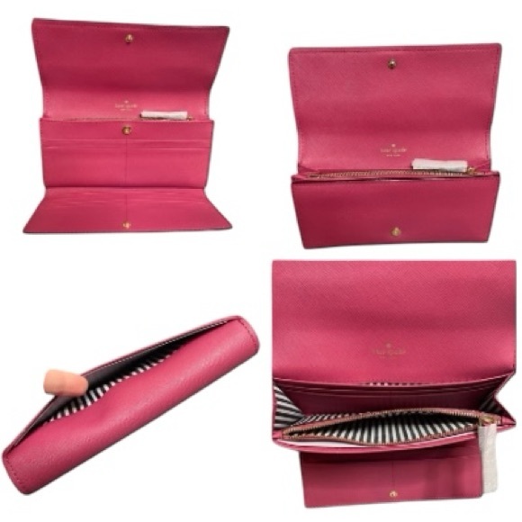 Kate Spade Cameron Street Celina Trifold Snap Closure Cinnabar Long Wallet New! - Picture 5 of 6